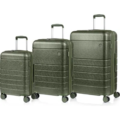 Champs Linen Ii 3-piece Hardside Luggage Set In Green