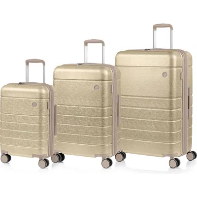 Champs Linen Ii 3-piece Hardside Luggage Set In Sand