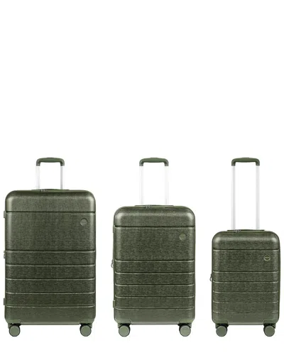 Champs Linen Ii Expandable 3pc Trolley Set In Green
