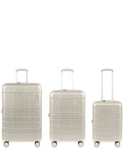 Champs Linen Ii Expandable 3pc Trolley Set In Neutral
