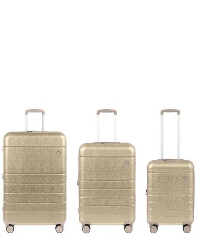 Champs Linen Ii Expandable 3pc Trolley Set In Gold