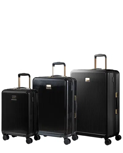 Champs Luxe 3pc Expandable Luggage Set In Black