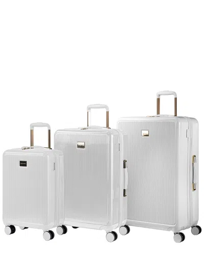 Champs Luxe 3pc Expandable Luggage Set In White