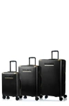 Champs Luxe Ii 3-piece Hardside Spinner Suitcases In Black