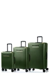 Champs Luxe Ii 3-piece Hardside Spinner Suitcases In Green