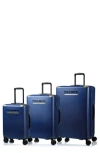Champs Luxe Ii 3-piece Hardside Spinner Suitcases In Navy