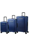 Champs Luxe Ii 3pc Expandable Luggage Set In Blue