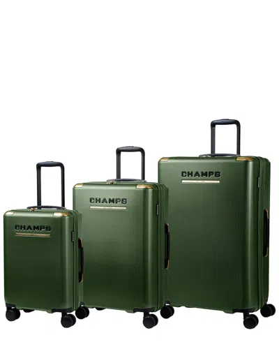 Champs Luxe Ii 3pc Expandable Luggage Set In Green