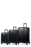 Champs Marquis 3-piece Hardside Luggage Set In Black