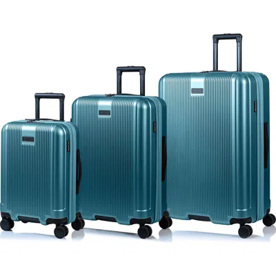 Champs Marquis 3-piece Hardside Spinner Luggage Set In Teal