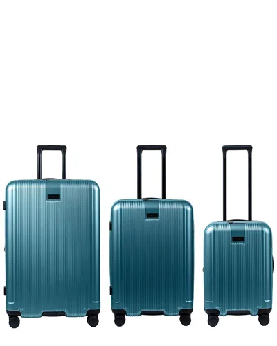 Champs Marquis Expandable 3pc Trolley Set In Blue