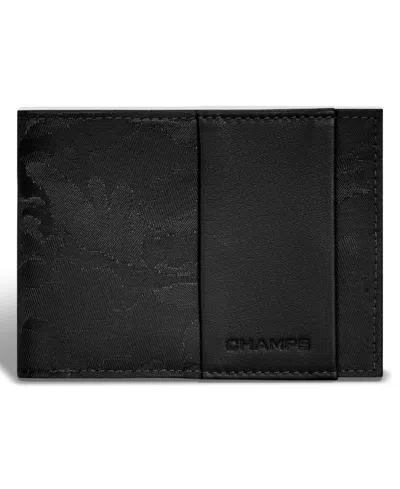 Champs Men's Camo Collection Leather Center Wing Wallet In Black