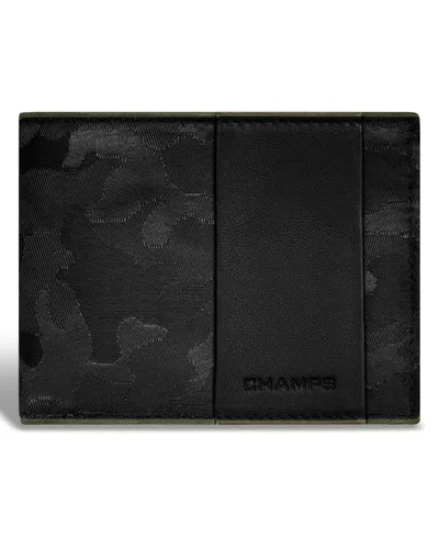 Champs Men's Camo Collection Leather Top Wing Wallet In Black