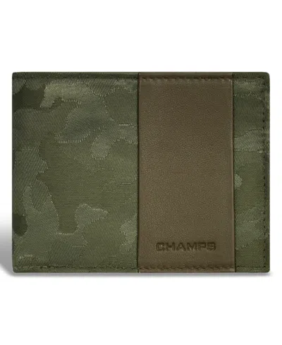 Champs Men's Camo Collection Leather Top Wing Wallet In Green