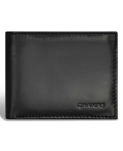 Champs Men's Classic Collection Leather Top-wing Wallet In Black