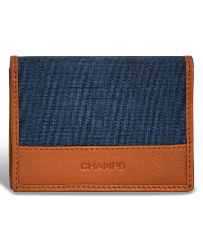 Champs Men's Denim Collection Leather Cardholder In Blue