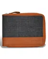 Champs Men's Denim Collection Leather Zip Around Wallet In Black