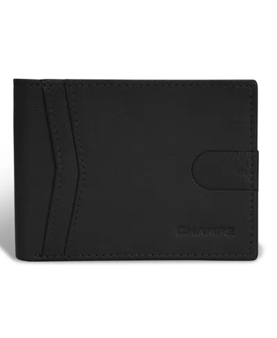 Champs Men's Onyx Collection Leather Access Center Wing Wallet In Black