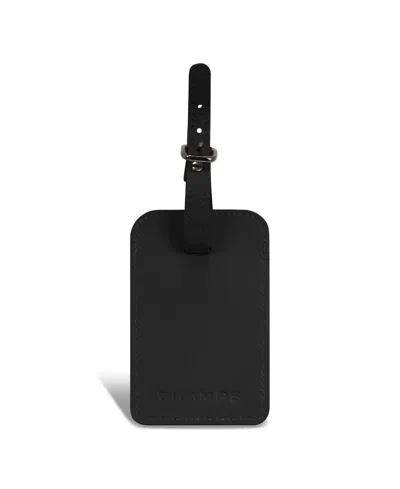 Champs Men's Onyx Collection Leather Luggage Tags In Black
