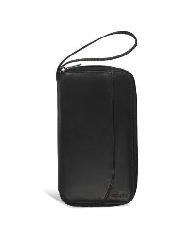 Champs Men's Onyx Collection Leather Multi Passport Case In Black