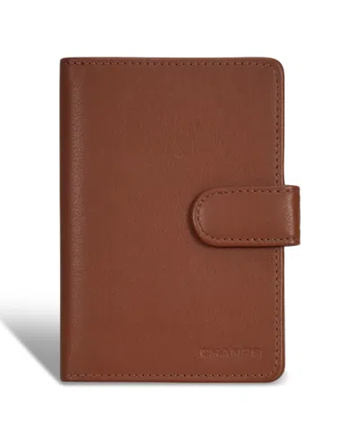 Champs Men's Onyx Collection Leather Passport Case In Brown