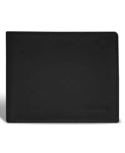 Champs Men's Onyx Collection Leather Zip Bi-fold Wallet In Black