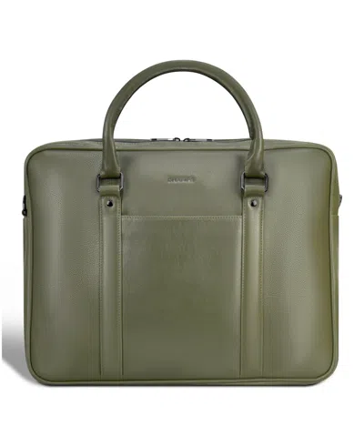 Champs Onyx Collection Leather Briefcase In Khaki