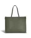 Champs Onyx Collection Leather Business Tote In Khaki