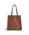 Champs Onyx Collection Leather Vertical Tote In Brown