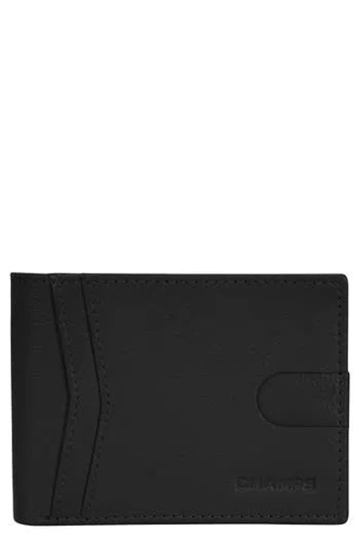 Champs Onyx Id Flap Leather Bifold Wallet In Black