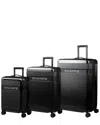 Champs Onyx Ii 3pc Expandable Luggage Set In Black