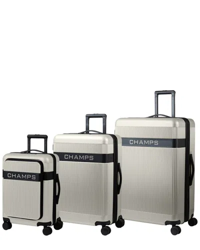 Champs Onyx Ii 3pc Expandable Luggage Set In White