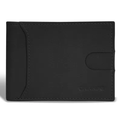 Champs Onyx / Leather Access Bi-fold Wallet In Black