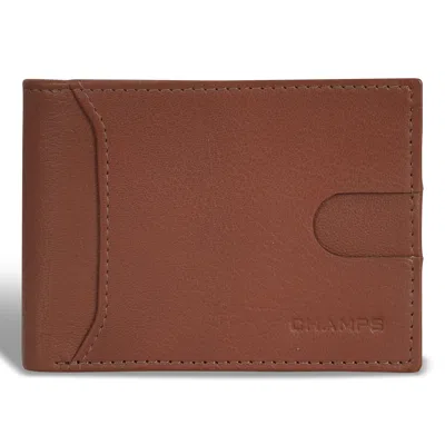 Champs Onyx / Leather Access Bi-fold Wallet In Brown