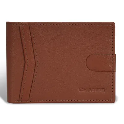 Champs Onyx / Leather Access Center Wing Wallet In Brown