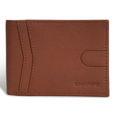 Champs Onyx / Leather Access Top Wing Wallet In Brown
