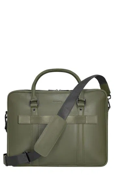 Champs Onyx Leather Briefcase In Khaki