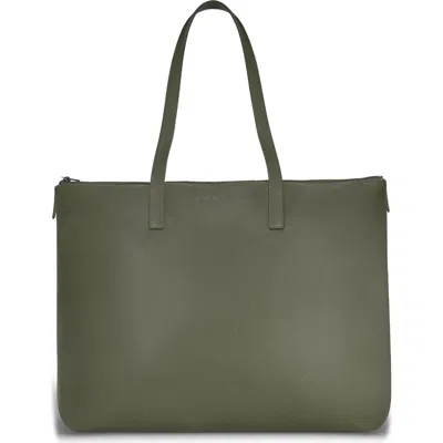 Champs Onyx Leather Business Tote In Khaki