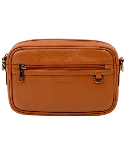 Champs Onyx Leather Cross Body Bag In Brown