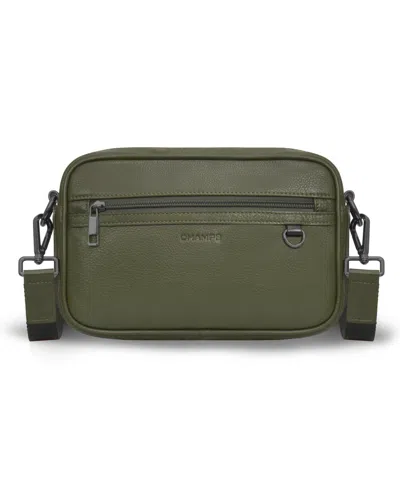 Champs Onyx Leather Camera Bag In Khaki