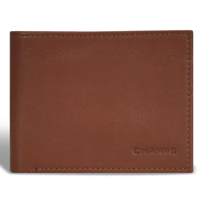 Champs Onyx / Leather Center Wing Wallet In Brown
