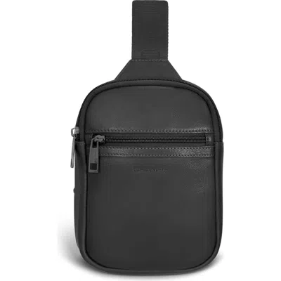 Champs Onyx Leather Holster Sling Bag In Black