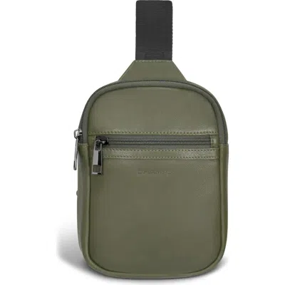 Champs Onyx Leather Holster Sling Bag In Khaki