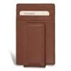 Champs Onyx / Leather Mag Card Case In Brown