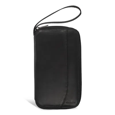 Champs Onyx / Leather Multi Passport Case In Black