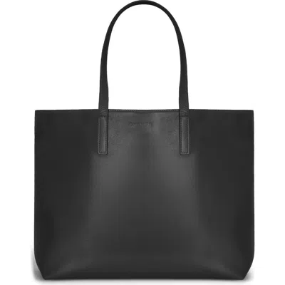 Champs Onyx Leather Open Tote In Black