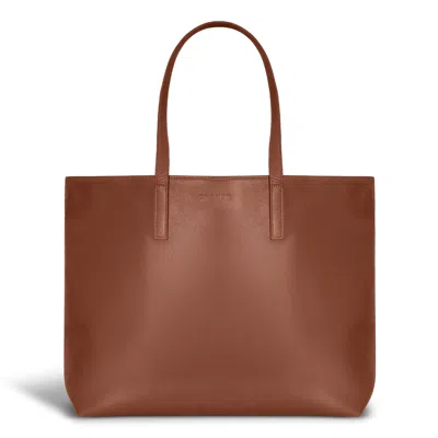 Champs Onyx / Leather Open Tote In Brown