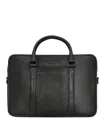 Champs Onyx Leather Slim Briefcase In Black