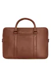 Champs Onyx Leather Slim Briefcase In Brown