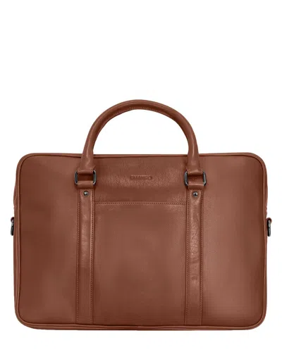 Champs Onyx Leather Slim Briefcase In Brown
